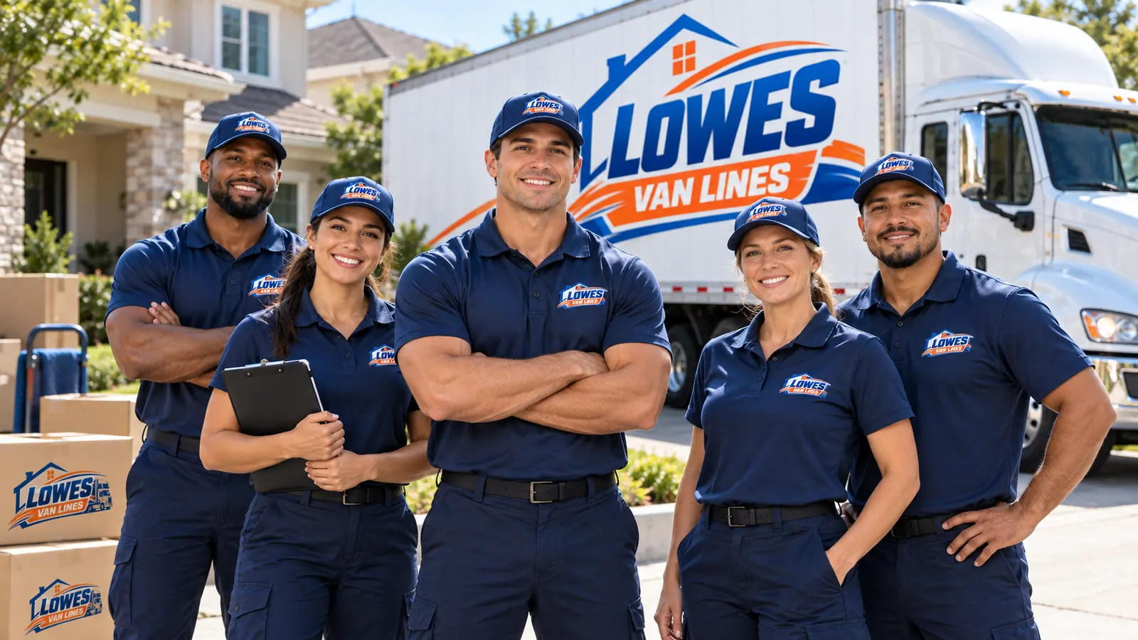 Moving professionals coordinating a business relocation